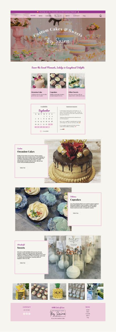 For Goodness Cake - Desktop Landing Page